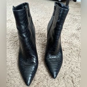 Michael Kors Black Snake Print Ankle Boots